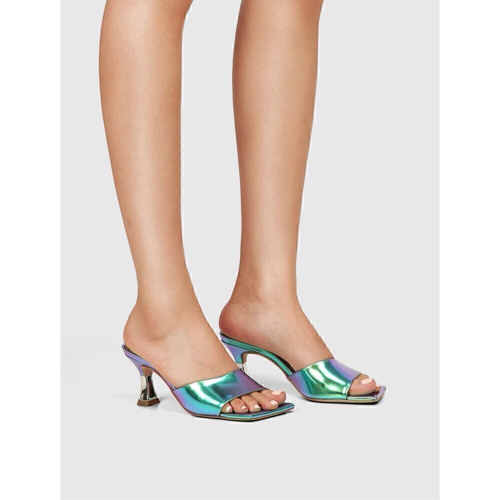 Wittner Luiza Luster Holographic Leather Flared Sandal